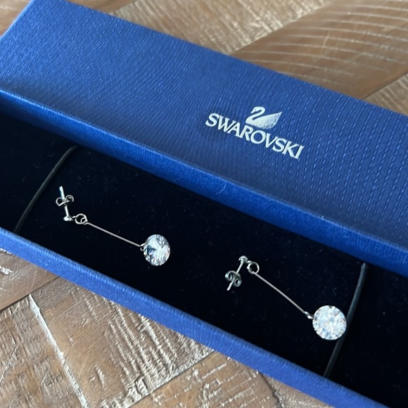 Swarovski Lunar Drop Earrings Clear, - Picture 4 of 4